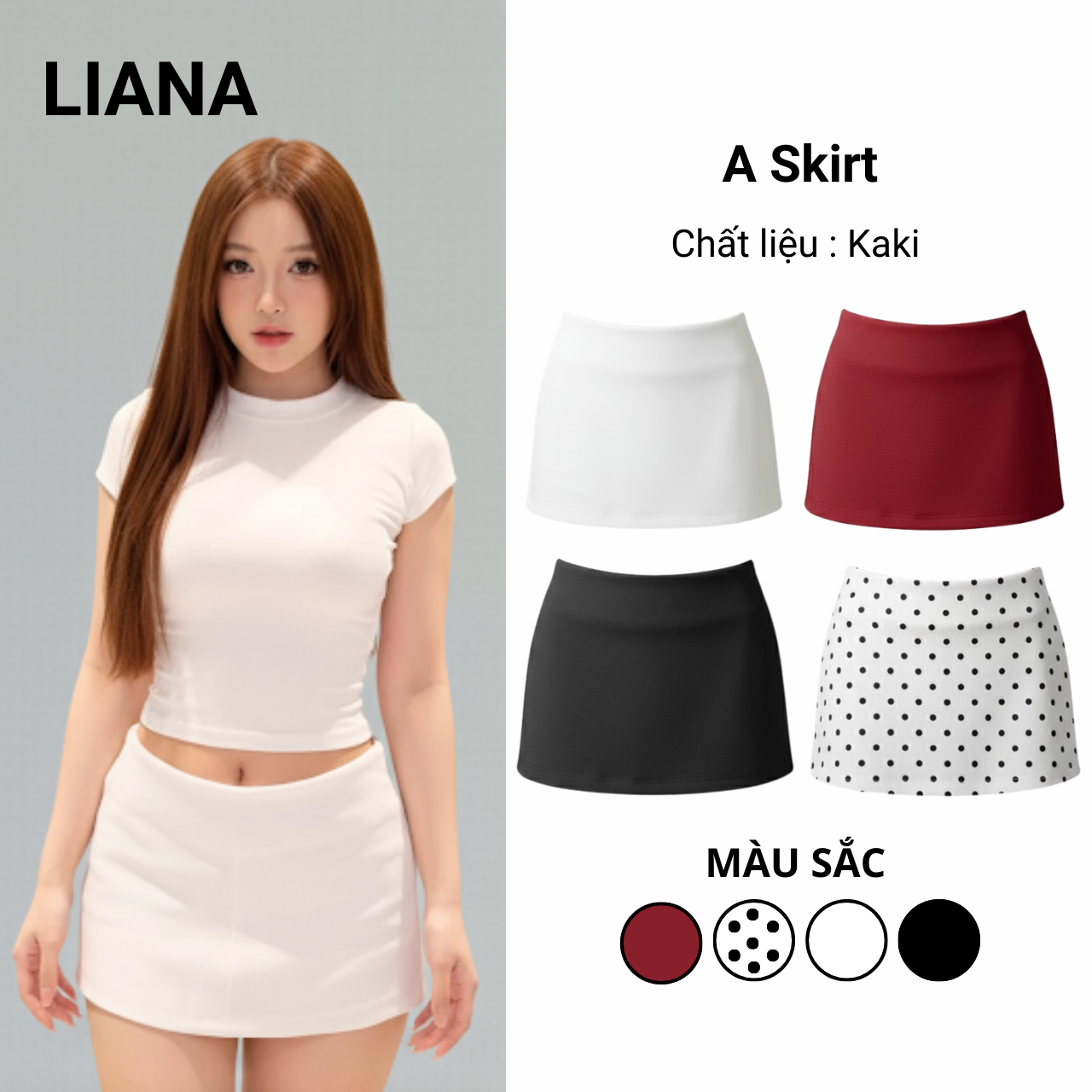 A Skirt - Chân váy ngắn chữ A, nhỏ nhắn tôn dáng